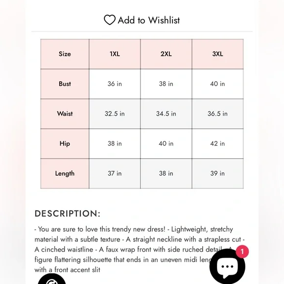 Faux wrap strapless dress! - Picture 5 of 5